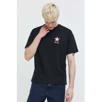 Converse tricou din bumbac culoarea negru, cu imprimeu