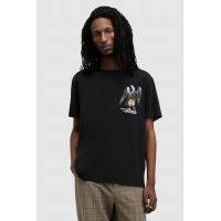 AllSaints tricou din bumbac EAGLE MOUNTAIN SS CR barbati, culoarea negru, cu imprimeu, MG521Z