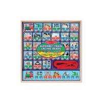 Alphabet train, Lacing beads. Trenuletul Alfabet de insirat