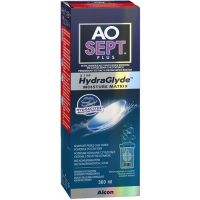 Solutie intretinere lentile de contact AO Sept Plus HydraGlyde Moisture Matrix 360 ml + suport lentile