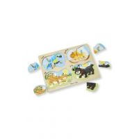 4 in 1 Peg puzzle, Pets. Puzzle lemn 4 in 1, Animale de companie