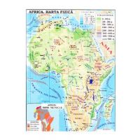 Africa + Australia - Harta fizica 1:40.000.000 (pliata)