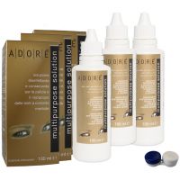 Solutie intretinere lentile de contact Adore Multi-Purpose 3 x 100 ml + suport lentile cadou
