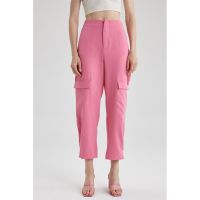 Pantaloni crop cu talie inalta