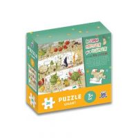 In lumea fructelor si a animalelor cu micul catel de usturoi. Puzzle gigant