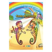 Coloreaza si creeaza o poveste cu caluti de mare! Carte de colorat