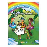 Coloreaza si creeaza o poveste despre panselute si un greieras! Carte de colorat