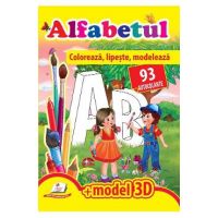 Alfabetul. Coloreaza, lipeste, modeleaza. 93 autocolante + model 3D