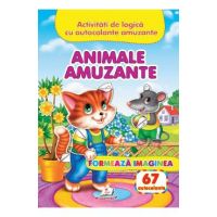 Animale amuzante: Formeaza imaginea. 67 autocolante
