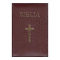 Biblia medie, 063, coperta piele, grena, cu cruce, margini aurii, repertoar