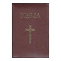 Biblia mica, 053, coperta piele, grena, cu cruce, margini aurii, repertoar