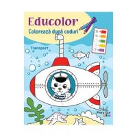 Educolor: Transport. Coloreaza dupa coduri