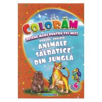 Coloram desene mari pentru cei mici: Animale salbatice din jungla