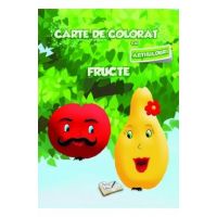 Carte de colorat cu abtibilduri - Fructe