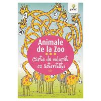 Animale de la Zoo. Carte de colorat cu activitati 3 ani+
