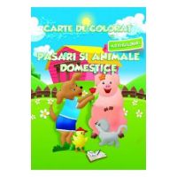 Carte de colorat cu abtibilduri - Animale domestice
