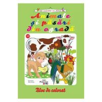 Animale si pasari din ograda. Bloc de colorat