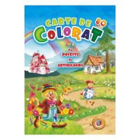 Carte de colorat Jumbo cu povesti si abtibilduri