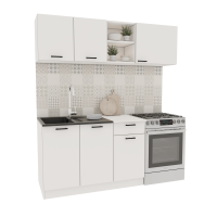 Set Bucatarie Kara, Alb, L 180 cm