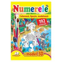 Numerele. Coloreaza, lipeste, modeleaza. 192 autocolante + model 3D