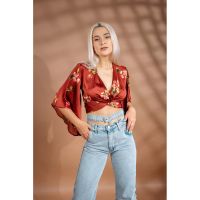 Bluza crop din satin Liza
