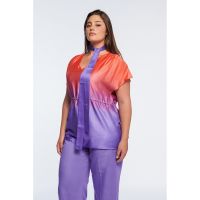 Bluza cu decolteu in V si talie elastica
