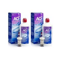 Solutie intretinere lentile de contact AO Sept Plus 2 x 360 ml + suport lentile cadou
