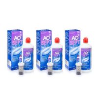 Solutie intretinere lentile de contact AO Sept Plus 3 x 360 ml + suport lentile cadou