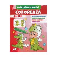 Coloreaza jucarii. Autocolante model