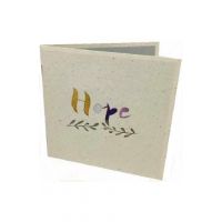 Felicitare handmade din hartie reciclata, cu flori presate: Hope