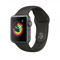 Apple Watch 3 38mm Space Grey Case, Grey Sport Band