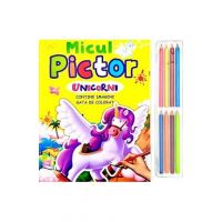 Micul pictor: Unicorni. 8 creioane colorate