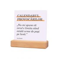 Calendar permanent de birou cu suport de lemn: Calendarul provocarilor