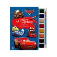 Disney: Masini. Sa pictam impreuna! Carte de colorat cu pensula si acuarele