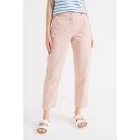 Pantaloni chino de bumbac cu talie inalta