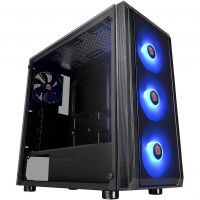 Carcasa Thermaltake Versa J23 Tempered Glass RGB, Negru
