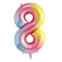 Cifre balon folie curcubeu S 8