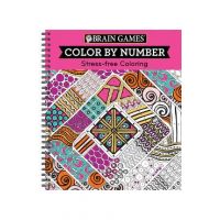 Brain Games - Color by Number: Stress-Free Coloring (Pink) - Publications International Ltd