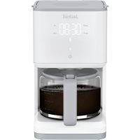 Cafetiera Tefal Sense CM693110, 1000 W, 1.25L, Capacitate 15 cesti, Timer, Sistem antipicurare, Functie de pastrare la cald, Alb