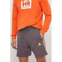 adidas pantaloni scurti din bumbac culoarea gri, IS1346