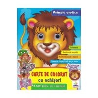 Carte de colorat cu ochisori. Animale exotice