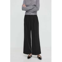 2NDDAY pantaloni 2ND Miles - Daily Sleek femei, culoarea negru, drept, high waist, 2000160151