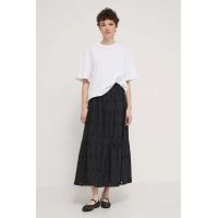 Desigual fusta din bumbac VICENZA culoarea negru, maxi, evazati, 24SWFW05