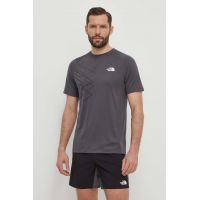 The North Face tricou sport Mountain Athletics culoarea gri, cu imprimeu, NF0A87JKXI11