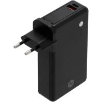 Acumulator extern A+ PBXWALL1, 10000 mAh, Type-C, Negru