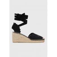 Karl Lagerfeld espadrile KAMINI MID femei, culoarea negru, toc pana, KL32206