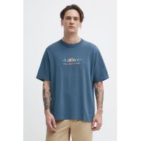 Abercrombie & Fitch tricou din bumbac barbati, culoarea turcoaz, cu imprimeu