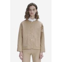 A.P.C. sacou de in culoarea bej, oversize, uni LIAEO.F02803-BEIGE