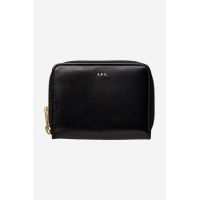 A.P.C. portofel de piele culoarea negru PXAWV.F63029-BLACK