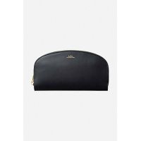 A.P.C. portofel de piele Demi Lune culoarea negru PXAWV.F63218-BLACK